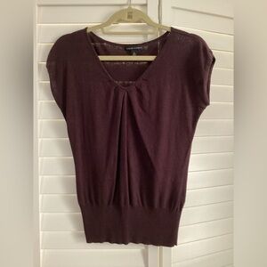 Banana Republic Women's Eggplant Silk/Cashmere/Wool/Cotton Lightweight Sweater